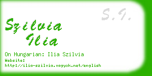 szilvia ilia business card